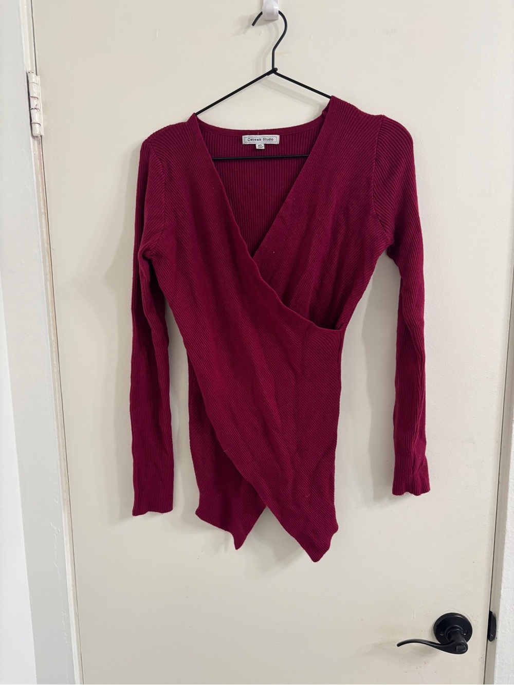 Women's Raspberry Wrap V-Neck Sweater